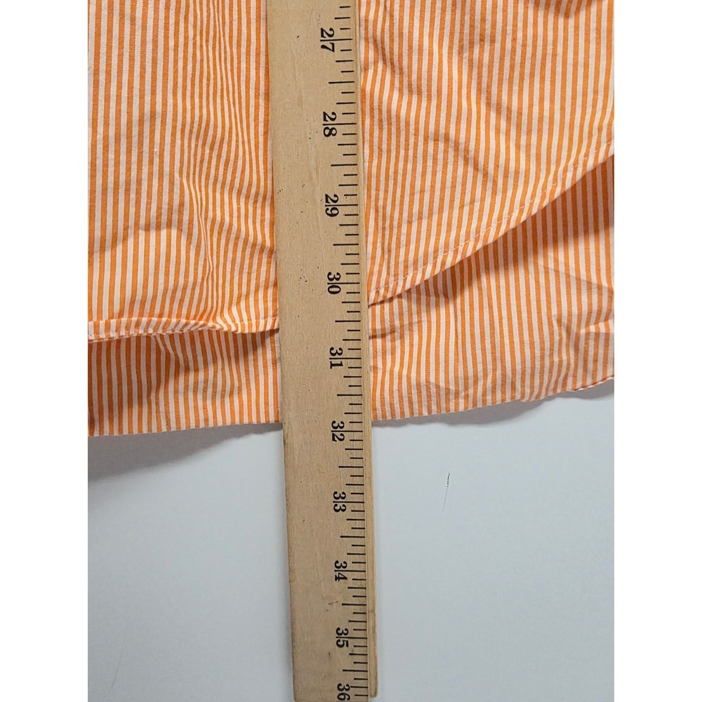 Ralph Lauren Shirt Men Large Orange Striped Long Sleeve Office Blake Cotton - Picture 6 of 7